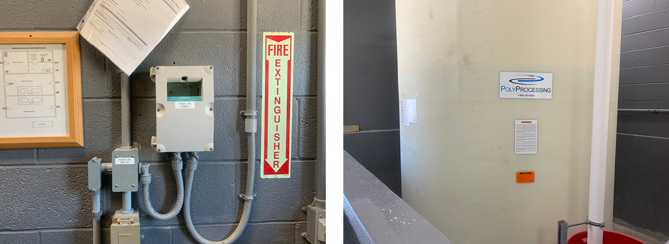 A man with a gray mustache stands by a control panel, pointing at the monitor.